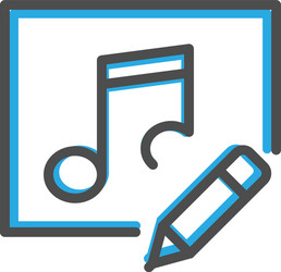music player icon design interaction line vector image