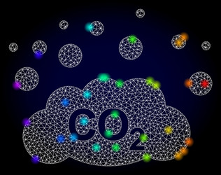 network mesh co2 gas emission with spectrum vector image