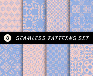 seamless patterns set geometric textures vector image