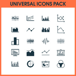 set of graphs diagrams and statistics icons vector image