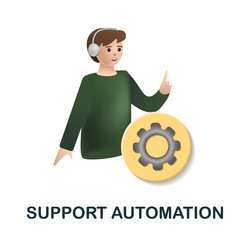 Support automation icon 3d from customer vector