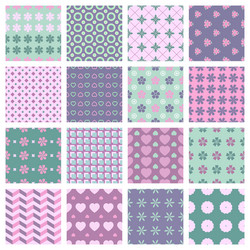16 Spring Seamless Patterns vector image
