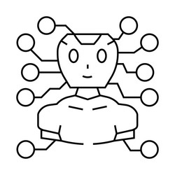 artificial chat bot line icon vector image