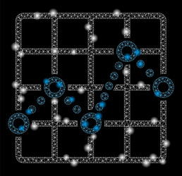 flare mesh network line plot with spots vector image