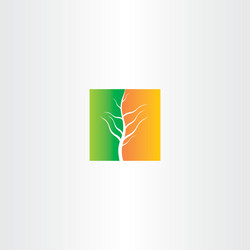 Half spring and autumn tree icon vector