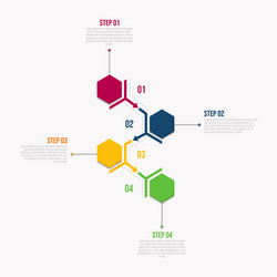 Infographic template with 4 steps workflow design vector