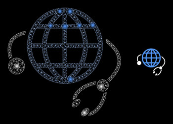 mesh web global medical service with magic vector image