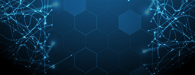 neural network concept connected cells with links vector image
