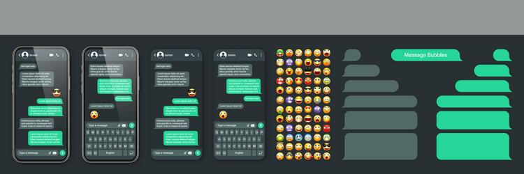 smartphone messaging app user interface vector image