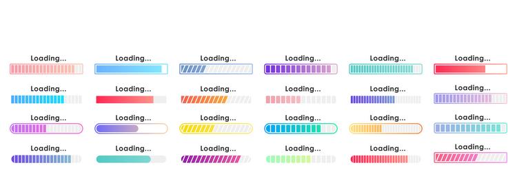 big set loading icons load progress bar vector image