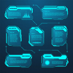 blue futuristic hud or ui elements sci-fi user vector image