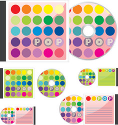 Compact disks with pop layout vector