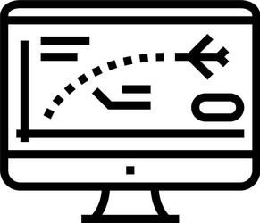 flight path computer simulator line icon vector image