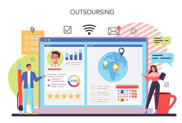 Freelance or outsoursing online service vector