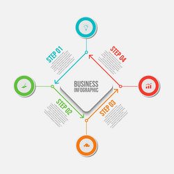 infographic template with 4 steps workflow design vector