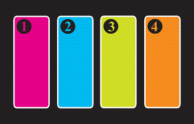 labels with numbers over black background vector image