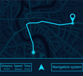 map gps navigator navigate app with ui for city vector image