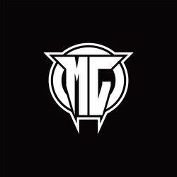 ml logo monogram with circle rounded shape design vector image