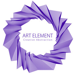 round artistic frame abstract linear art vector