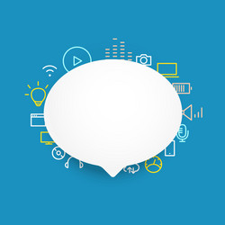 speech cloud template with different icons add vector image