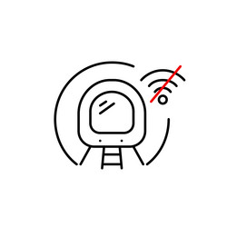 subway train in tunnel and no wi-fi symbol public vector image