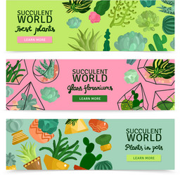 Succulent Banners Vector Image