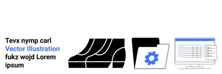 workflow automation concept with folder gear icon vector image