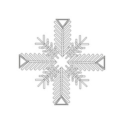 cross-shaped snowflake design intricate linear vector image