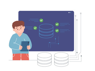 data scientist database engineer center vector image
