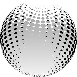 halftone circle orb abstract circular vector image
