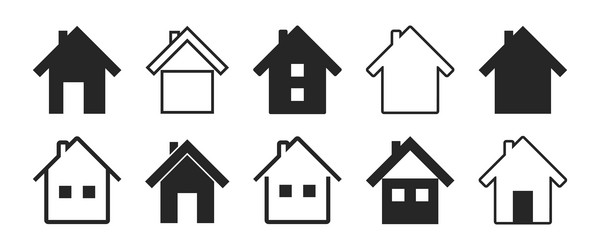 home icon icons isolated on transparent vector