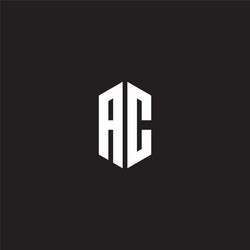 logo monogram with hexagon shape style design vector image