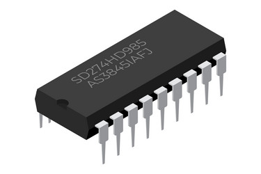 microchip computer electronic component vector image