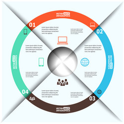 modern paper infographics in a pie chart for web vector image