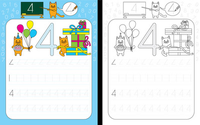 Numbers tracing worksheet vector