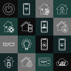 set line internet of things mobile with heart vector image