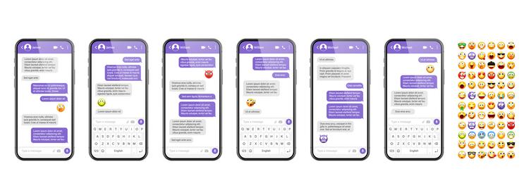 smartphone messaging app user interface design vector image