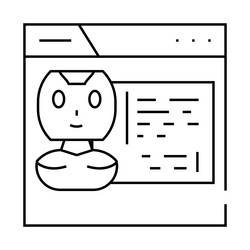 web chat bot line icon vector image