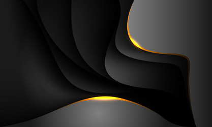 abstract gold black shadow curve overlap on grey vector