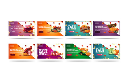autumn sale and discount week large set vector image