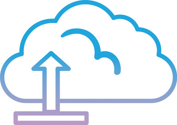cloud computing with upload arrow gradient style vector image