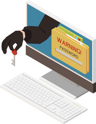 hacker isometric icon vector image