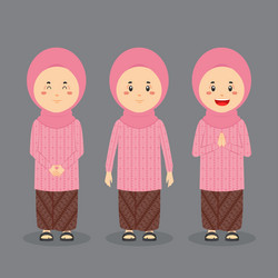 Indonesian character with various expression vector