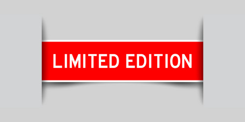 inserted red color label sticker with word vector image