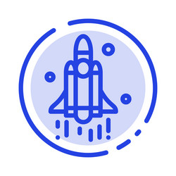 Launch rocket space technology blue dotted line vector