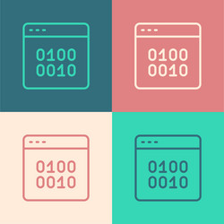pop art line binary code icon isolated on color vector image