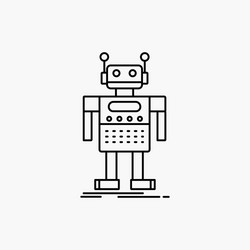 Robot android artificial bot technology line icon vector