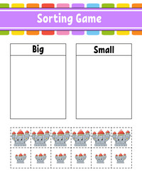 sorting game for children happy characters big vector image