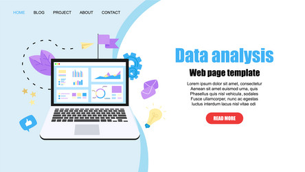 webpage template data analysis design concept vector