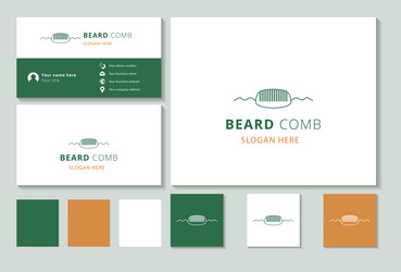 Razor comb logo design with editable slogan Vector Image